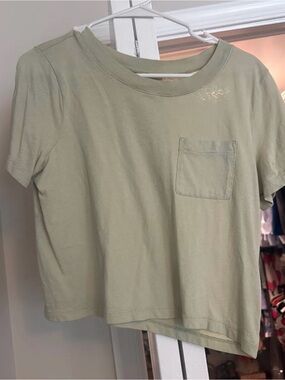 Madewell Sage Green Cropped Tee
